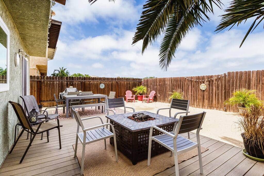 Patio and backyard Patio and backyard