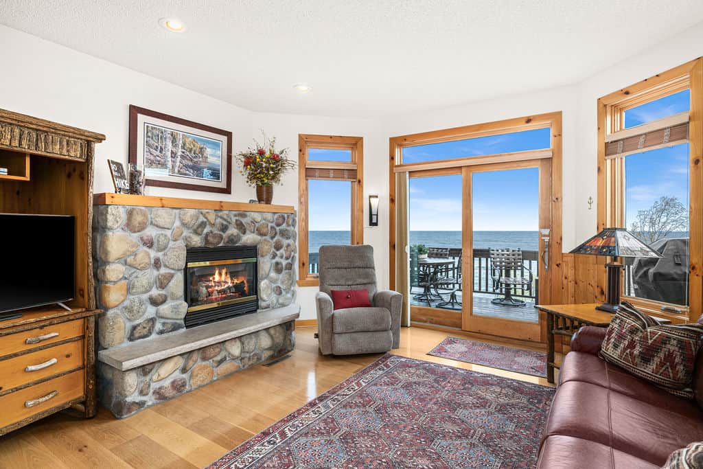 Gas fire place - photoshop fire. So wonderful gathering in this living room!