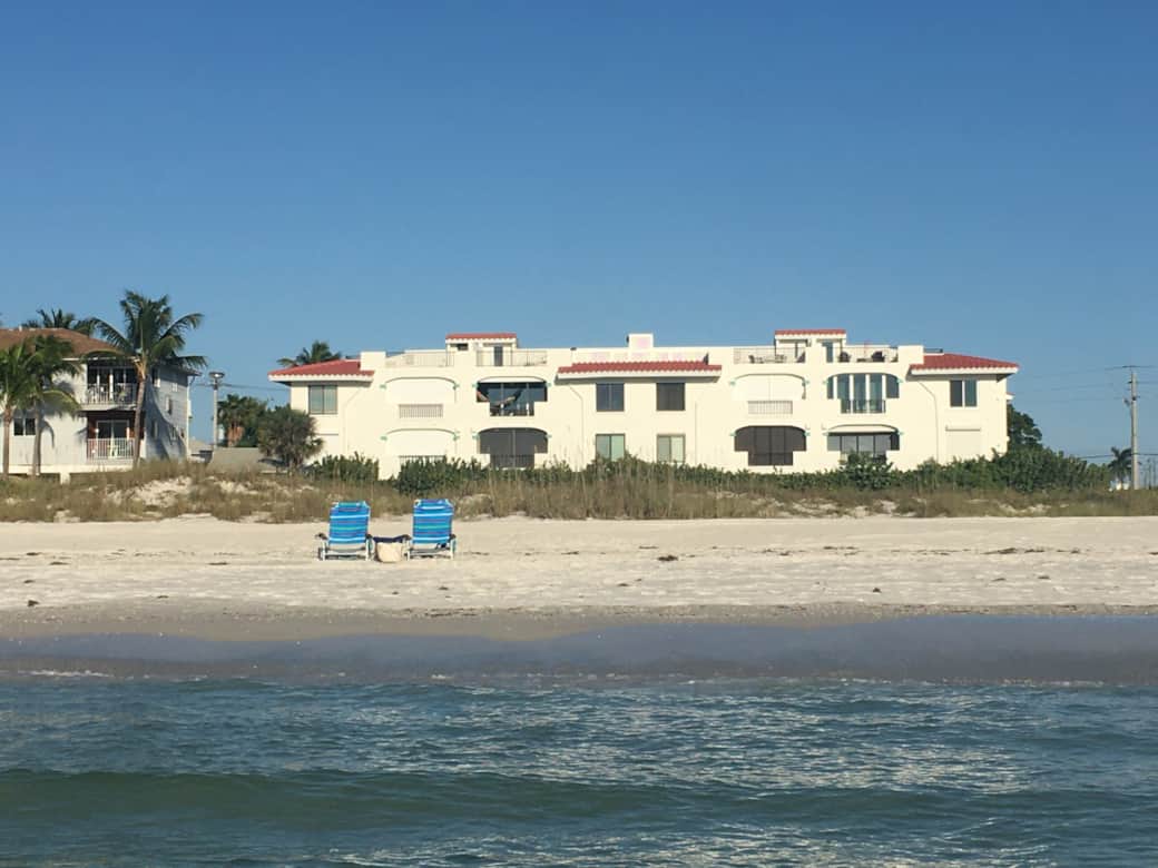 View of the condo from the beach