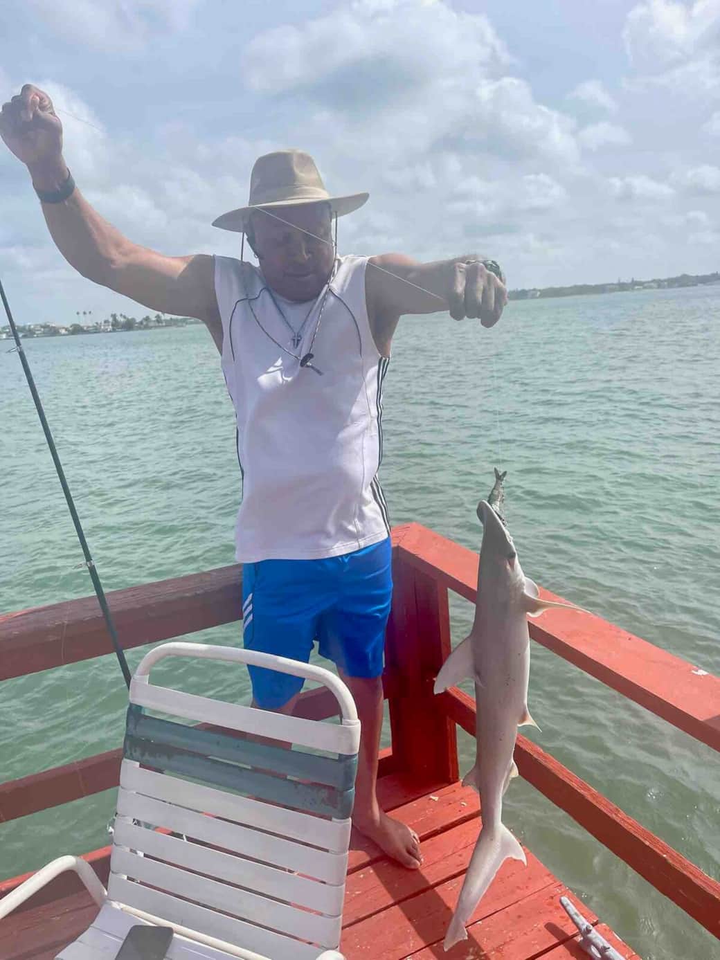 A guest fishing from the dock!! 