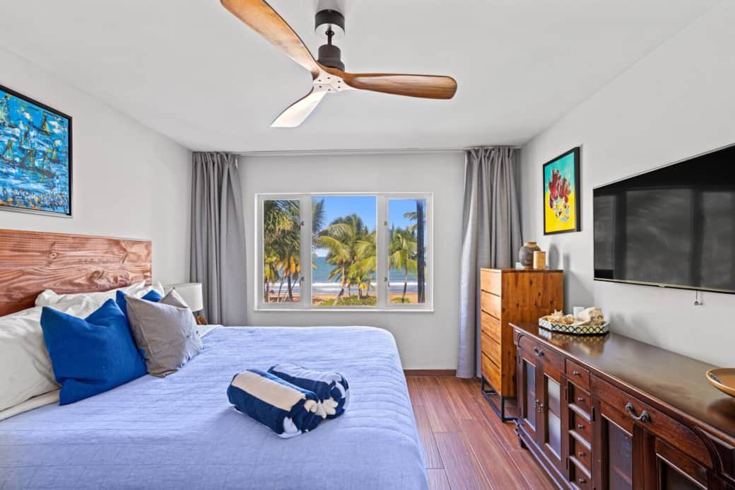 The view is equally as stunning from the bedroom