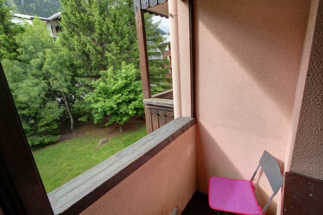 Balcony facing quiet yard Balcony facing quiet yard