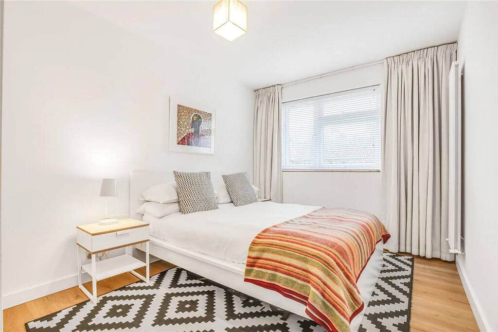 Master bedroom that catches the afternoon sun