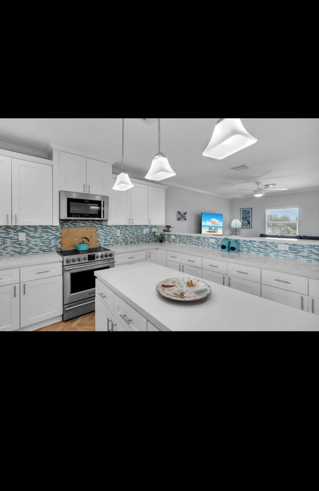 Kitchen with large center island Kitchen with large center island