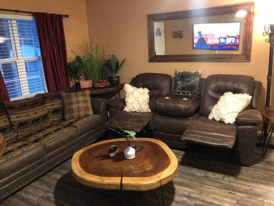 Recline, charge your phones, and watch movies!