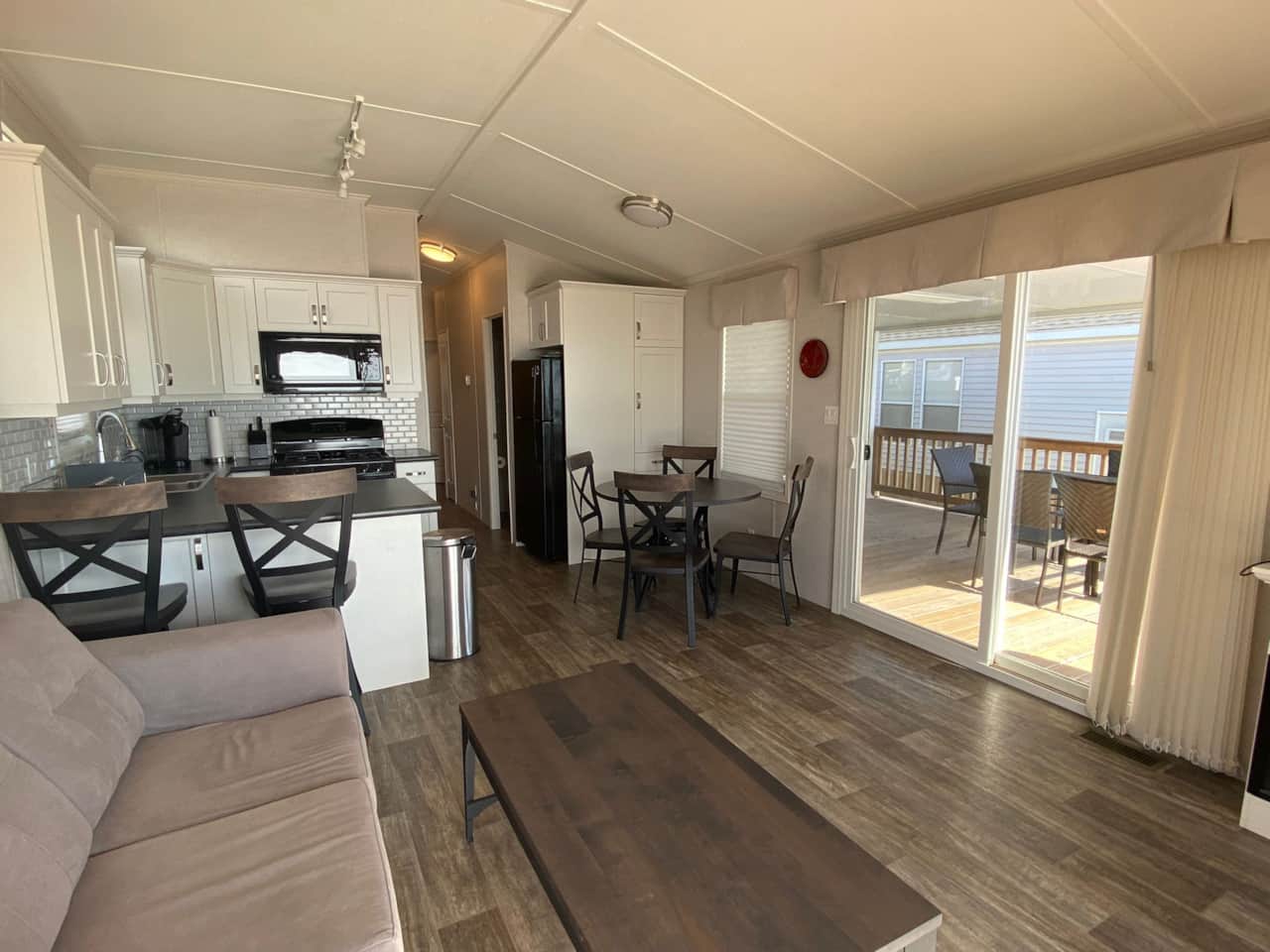 Kitchen and living areas