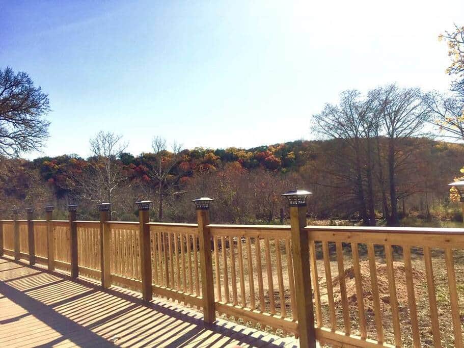 View of the creek &amp; bluff from deck