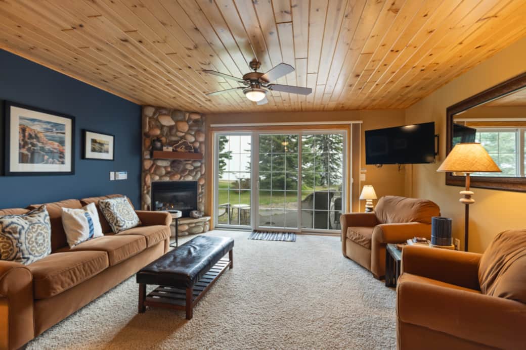 Living room with patio access.