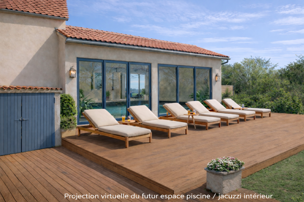 Futur espace piscine / jacuzzi avec terrasse
