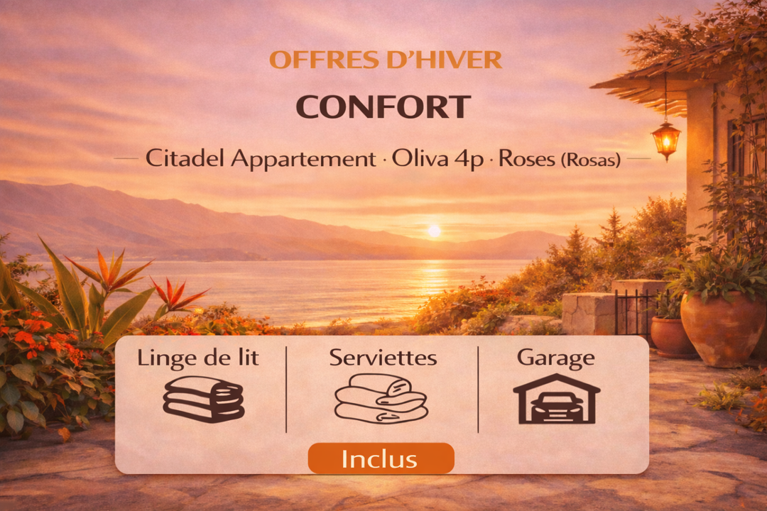 Offres hivernales confort pour le Citadel Duplex Apartment 6 personnes à Roses (Rosas), Costa Brava, Espagne