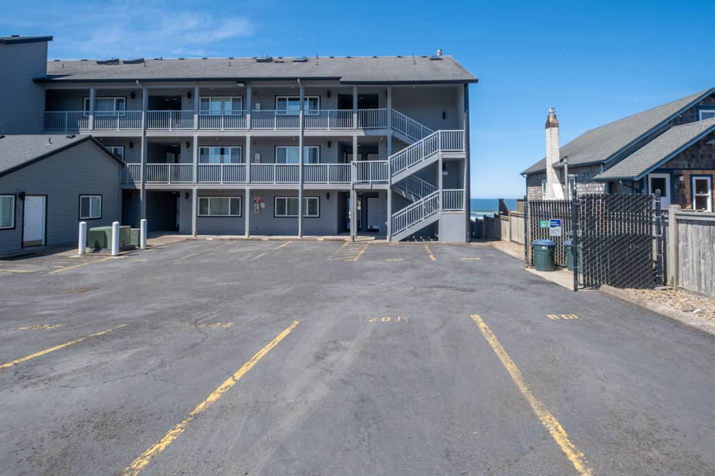 Short walk  from parking space to door