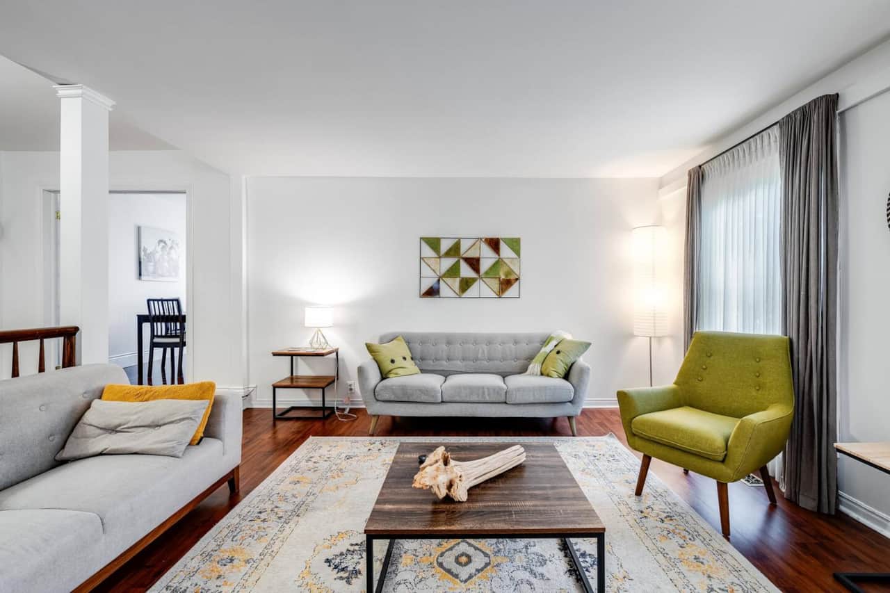 Bright and comfortable living space for relaxing after a day out