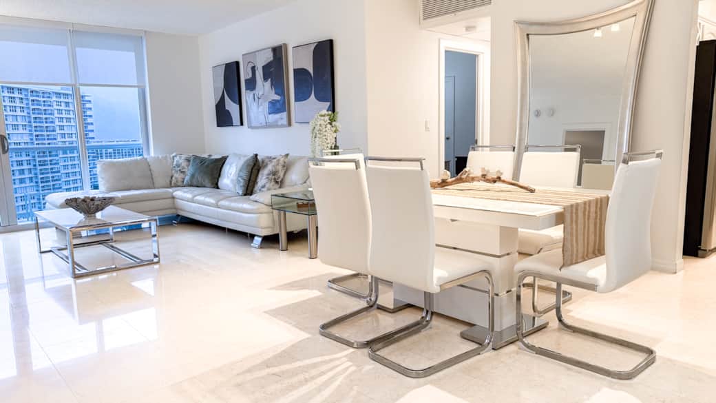 Dining room and living room