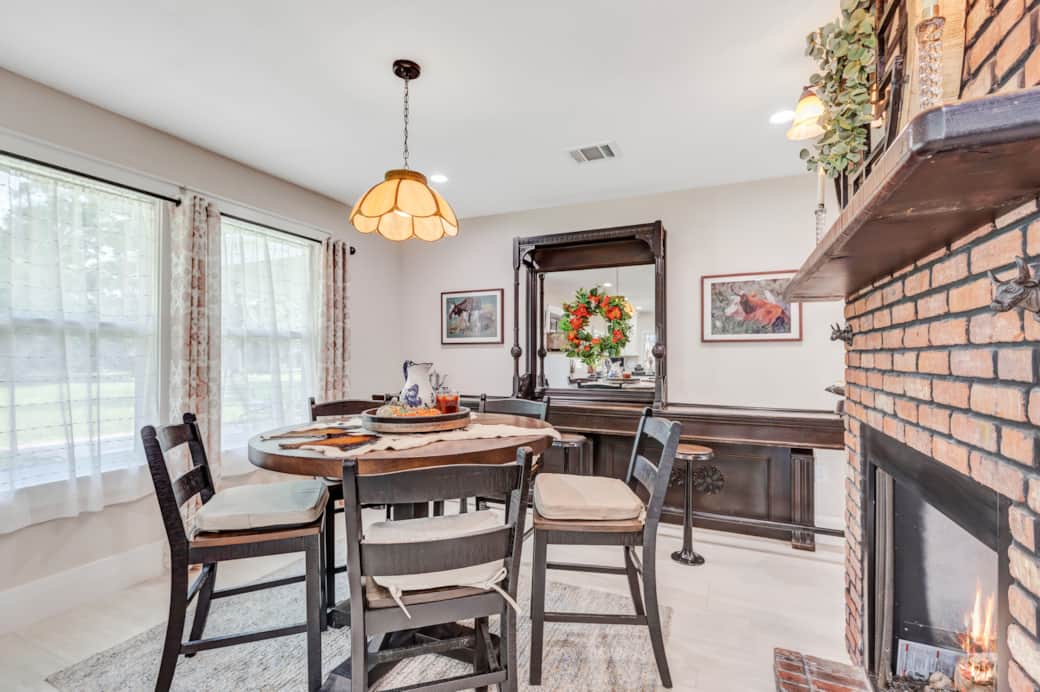 dining room and bar area