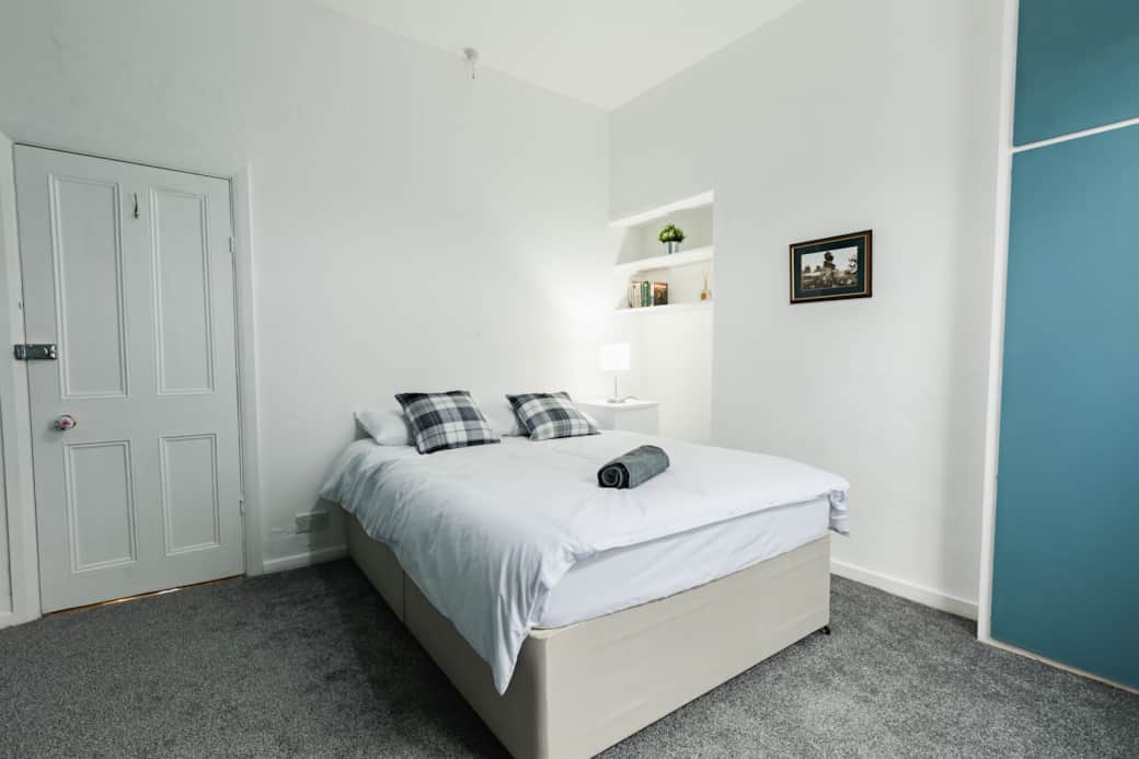 Private bedroom with door lock and key