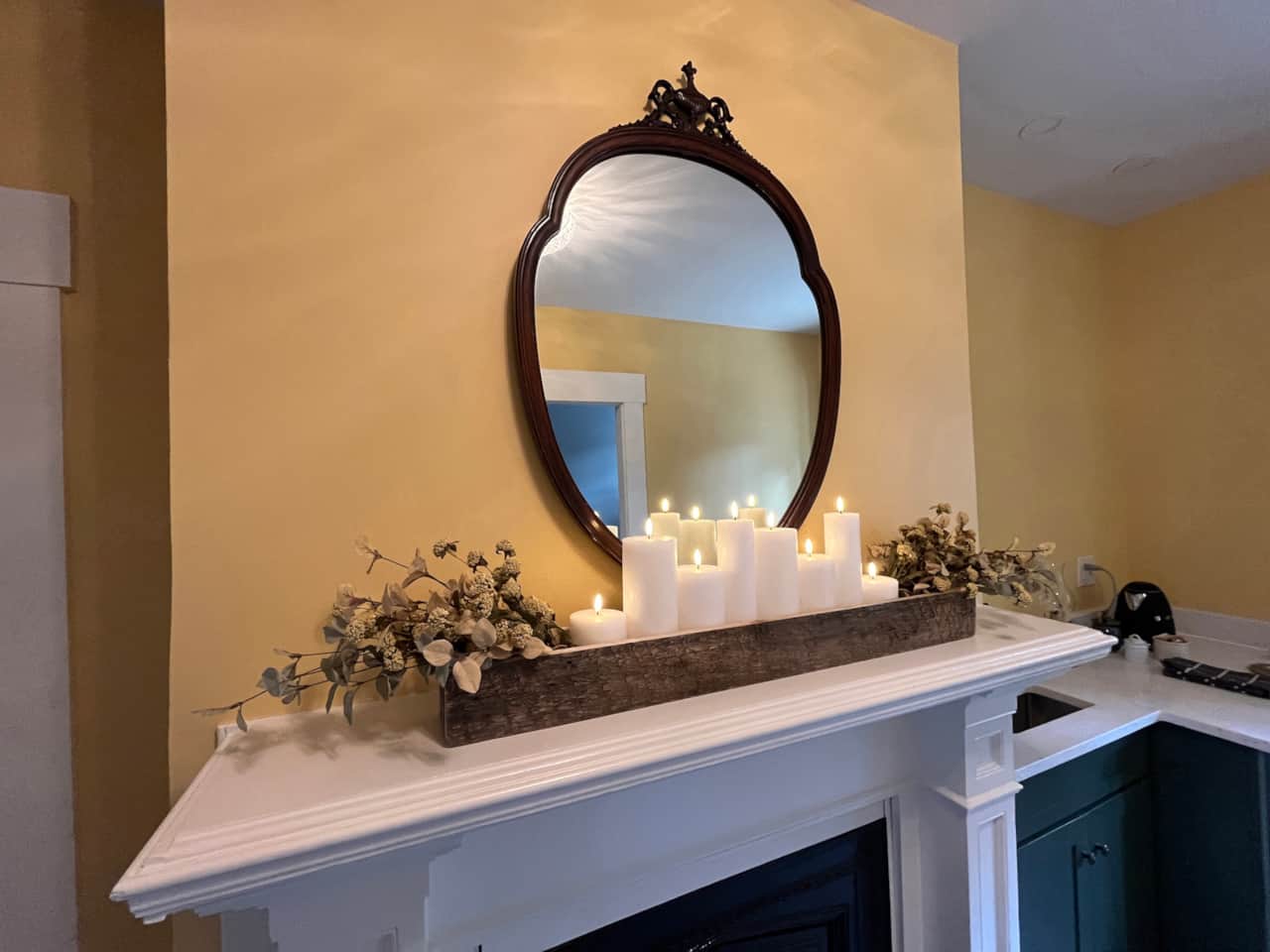 Butler's Pantry mantel decor