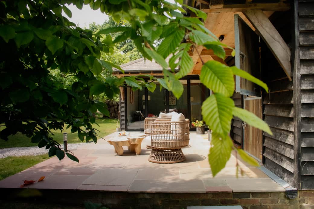 View across the patio, summer