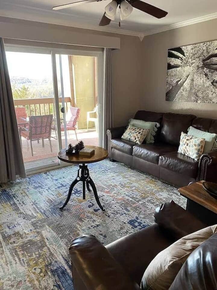 High end finishes in living room.