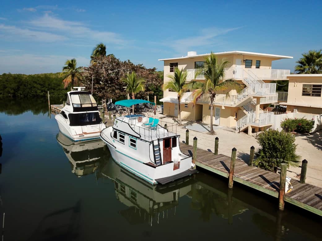 Aerial View of Boat Docked