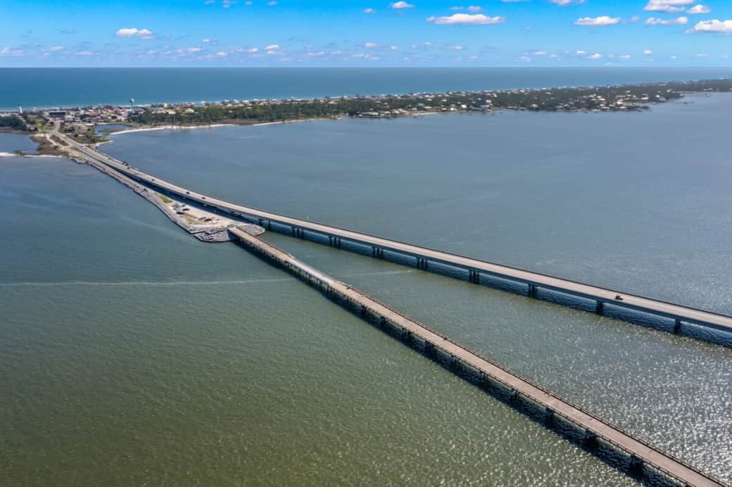 Large bridge to access island