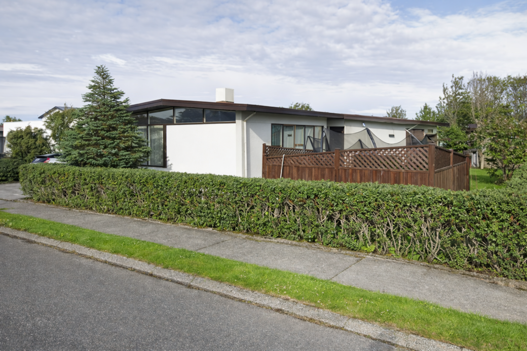 Modern suburban house with patio