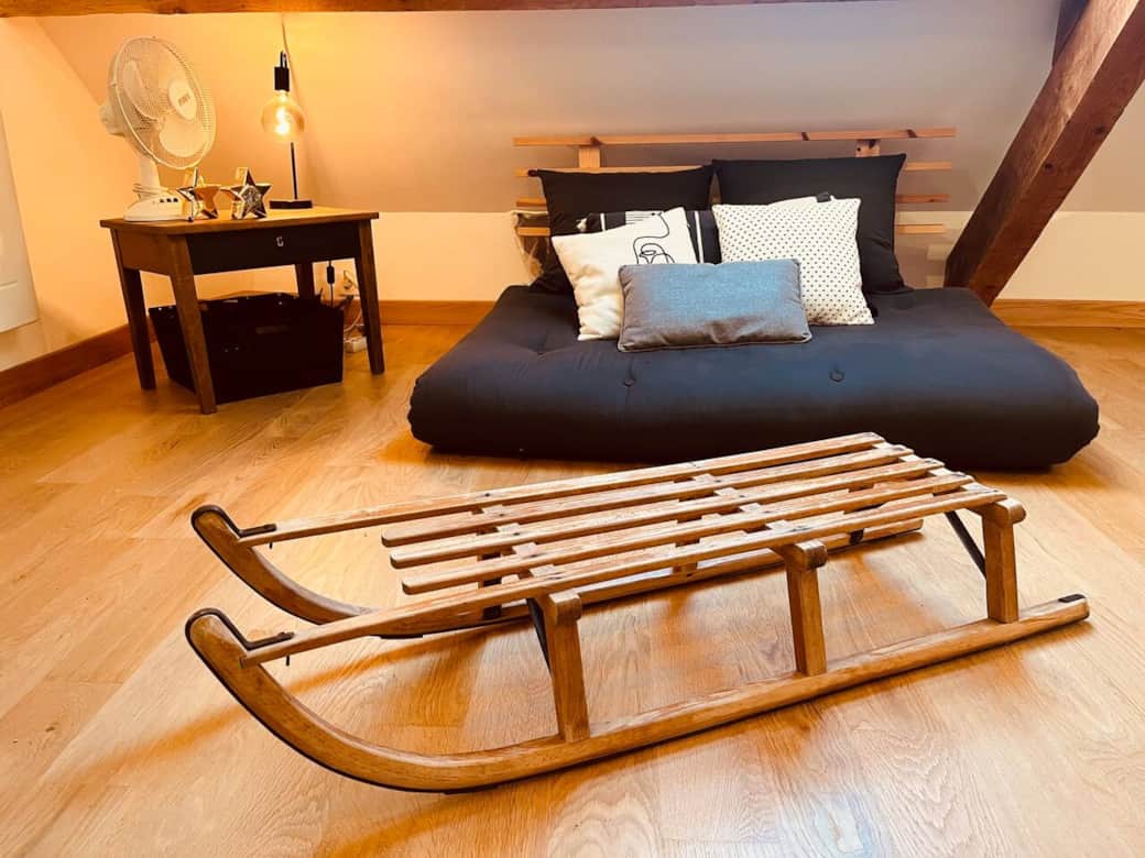 Chambre tout en haut lit double