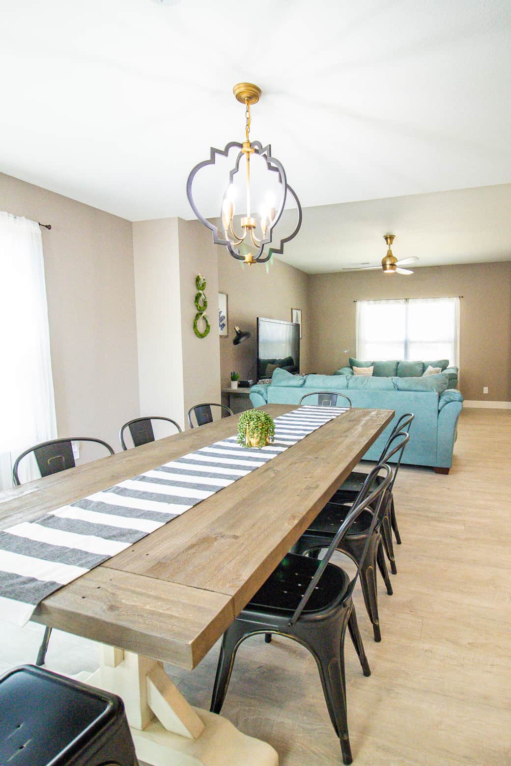 Dining area looking into living room