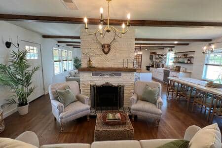 Seating area adjacent to living room