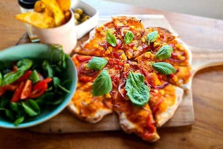 Home cooked vegan pizza