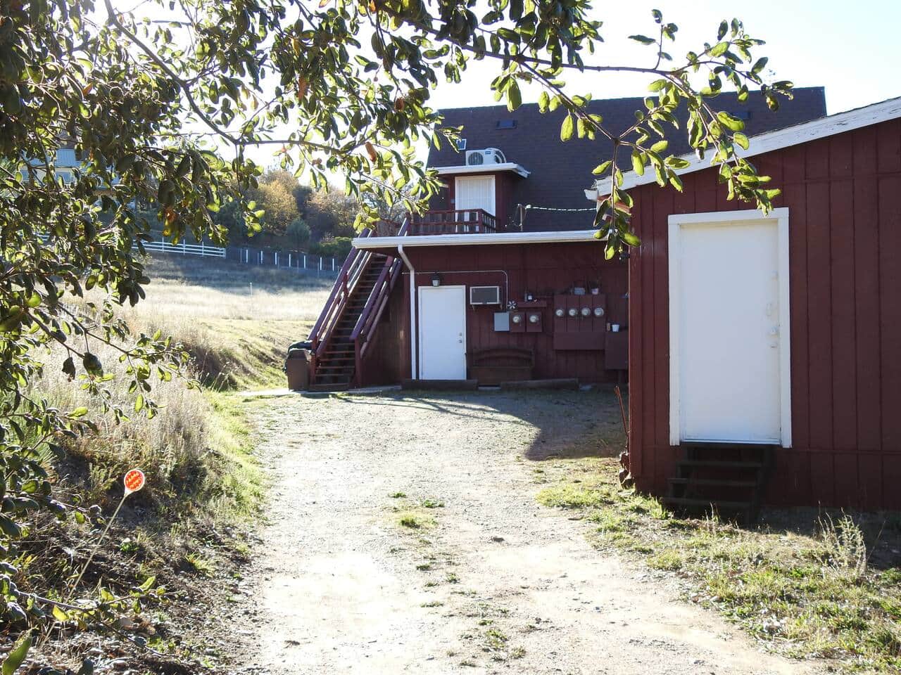 Parking in front of stairs to rental