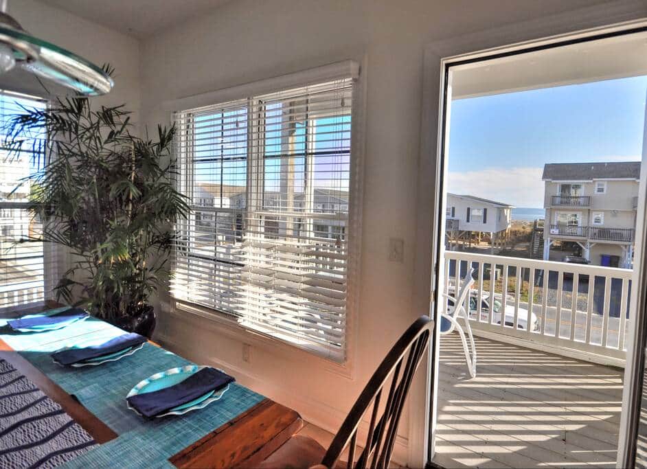 Deck access from the dining area.