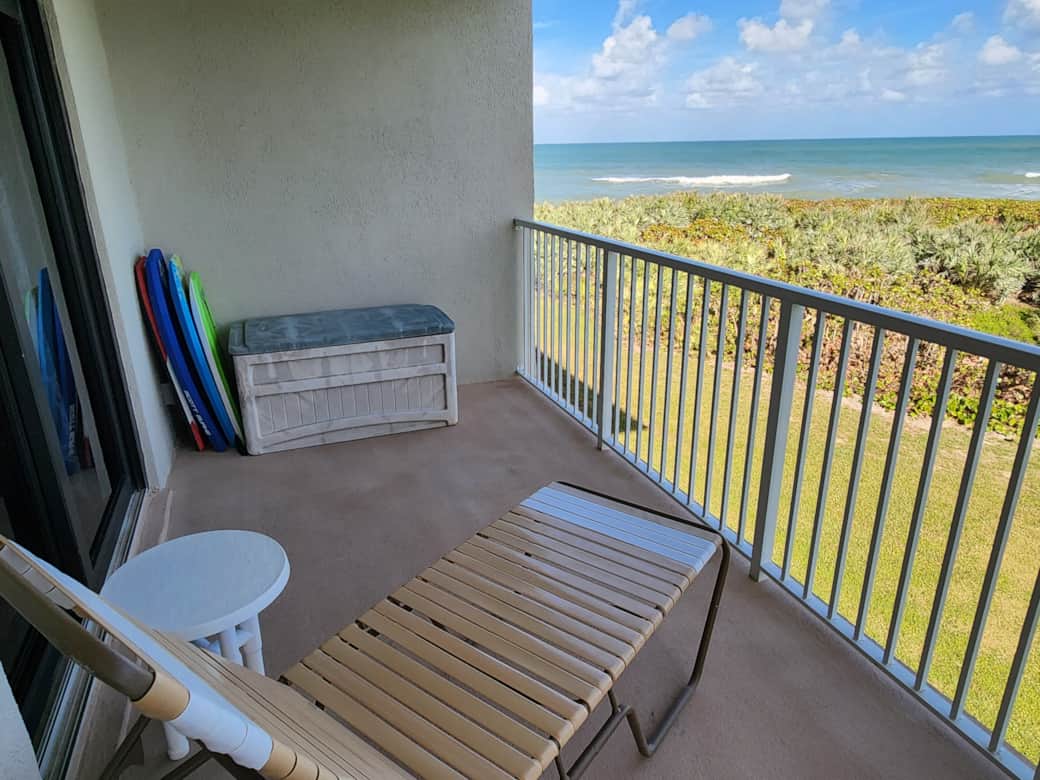 Balcony with lounge chair