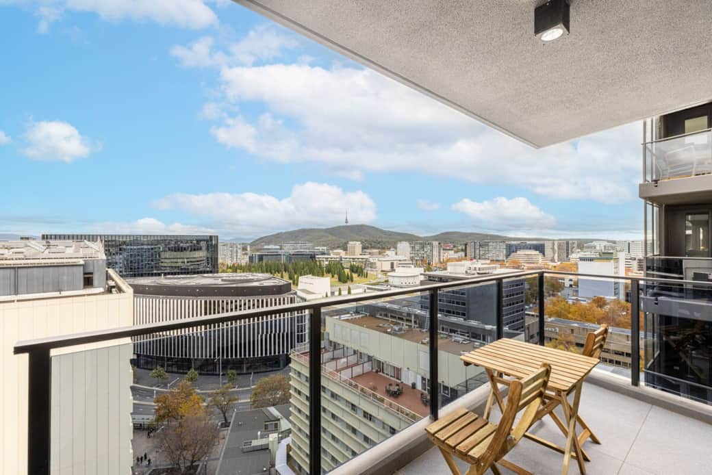 Enjoy the breathtaking views from our spacious balcony. The perfect spot for morning coffee or evening relaxation, it overlooks the cityscape and mountains, providing a serene escape in the heart of the city.