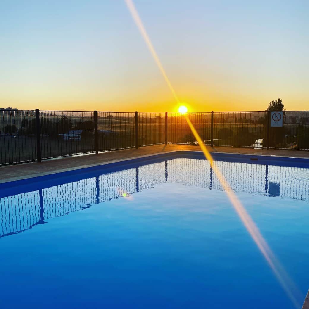The pool at sunset