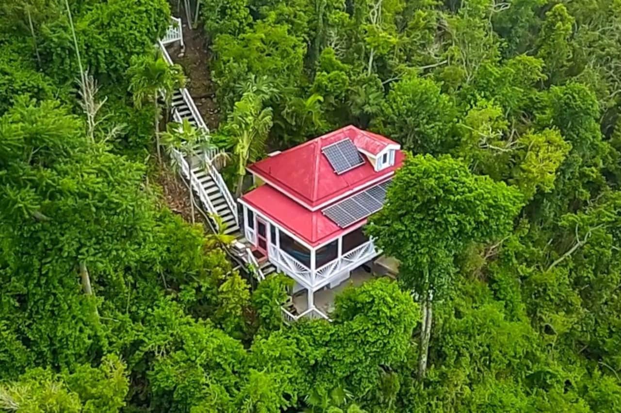 Aerial view of the home