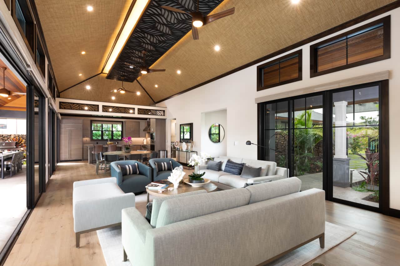 When you need some time out of the sun, lounge indoors in the spacious living room.