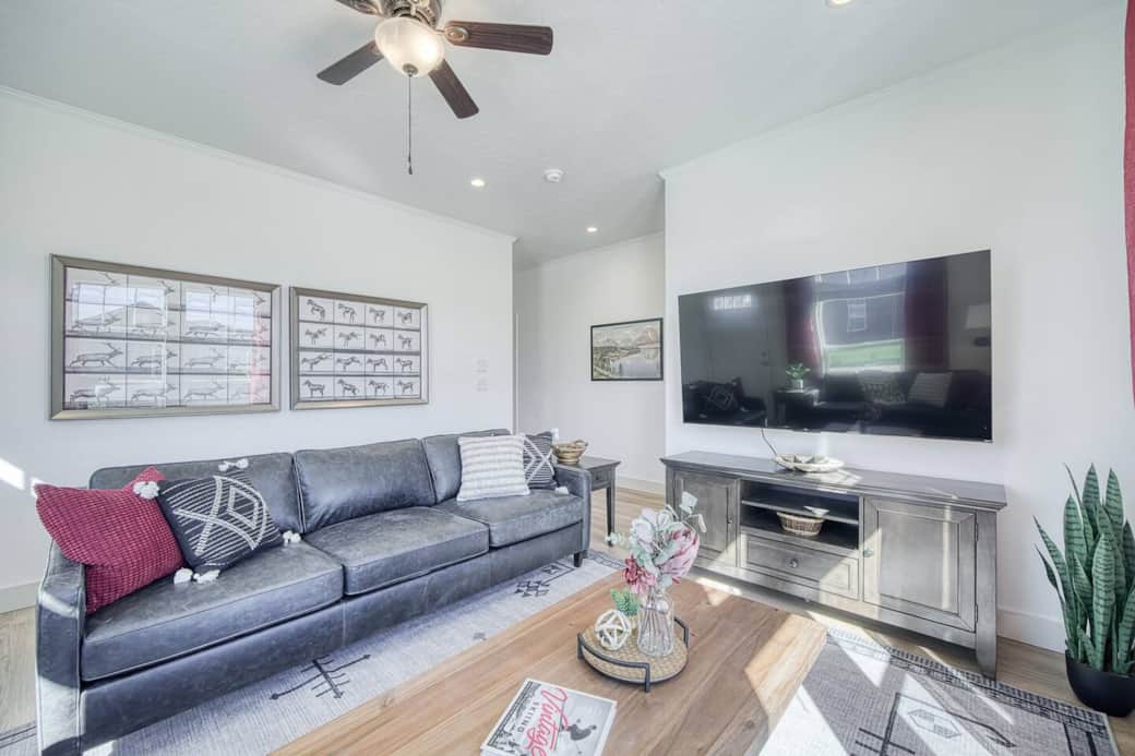 As a bonus family room, this is a great space for playing games, enjoying popcorn, watching sports or whatever you want! Kids and adults will all love the top notch decor and comfort in this extra room.
As a bonus family room, this is a great space for playing games, enjoying popcorn, watching sports or whatever you want! Kids and adults will all love the top notch decor and comfort in this extra room.