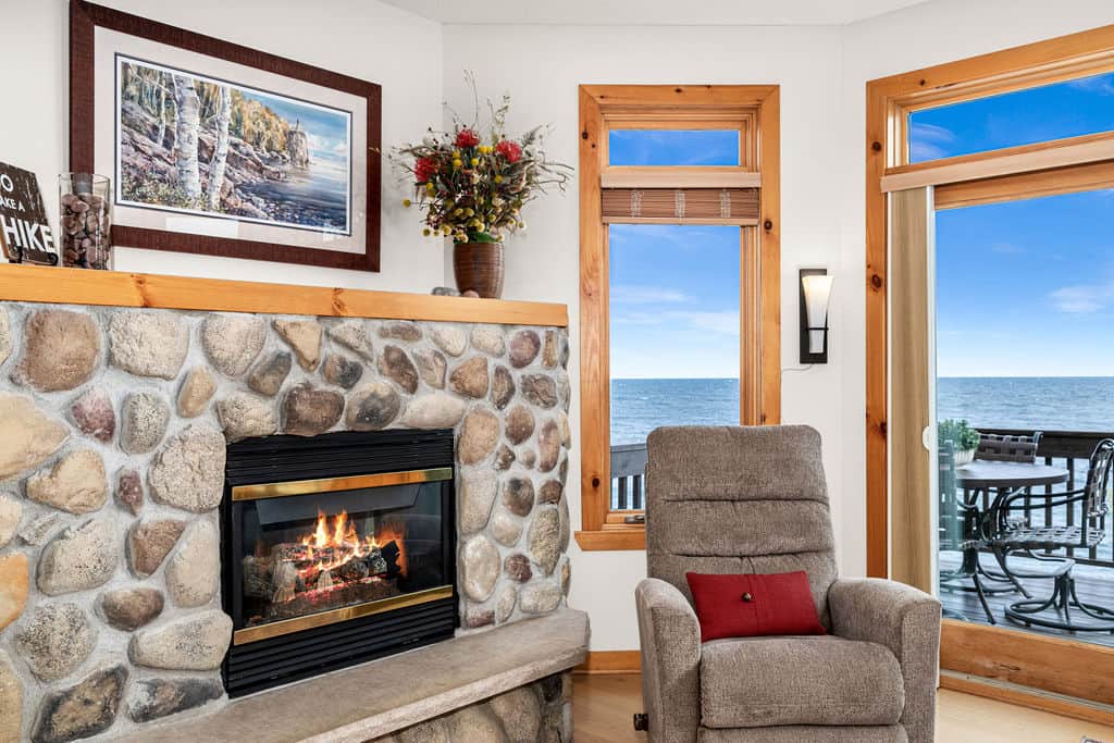 Gas fire place - photoshop fire. So wonderful gathering in this living room!