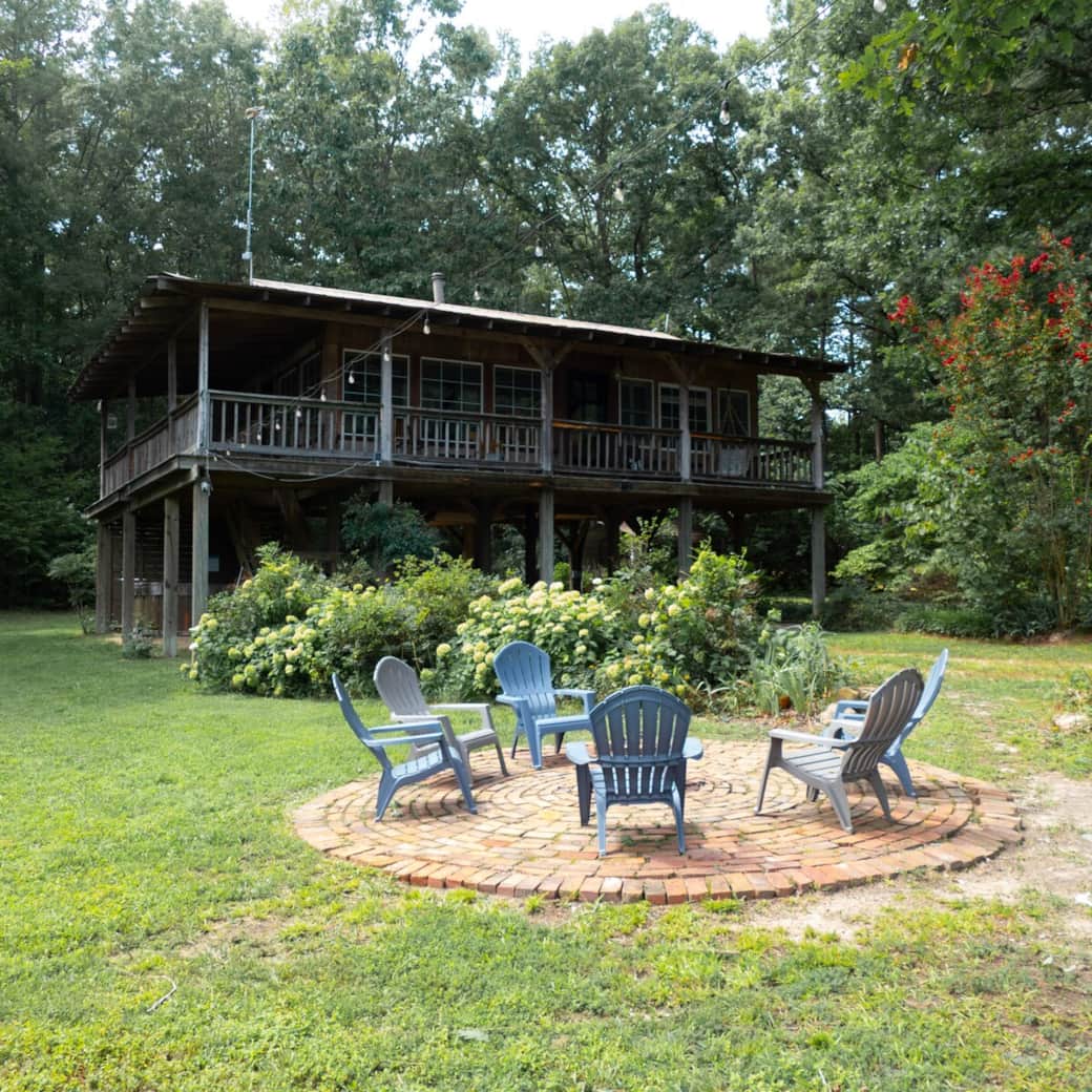 The fire pit area 