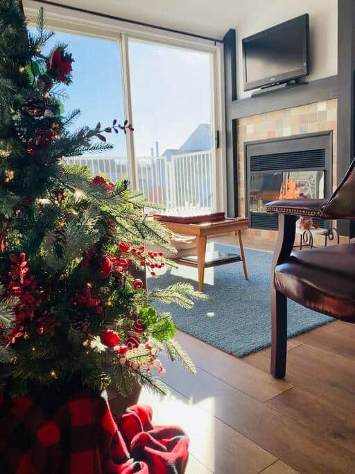Living room during the holidays