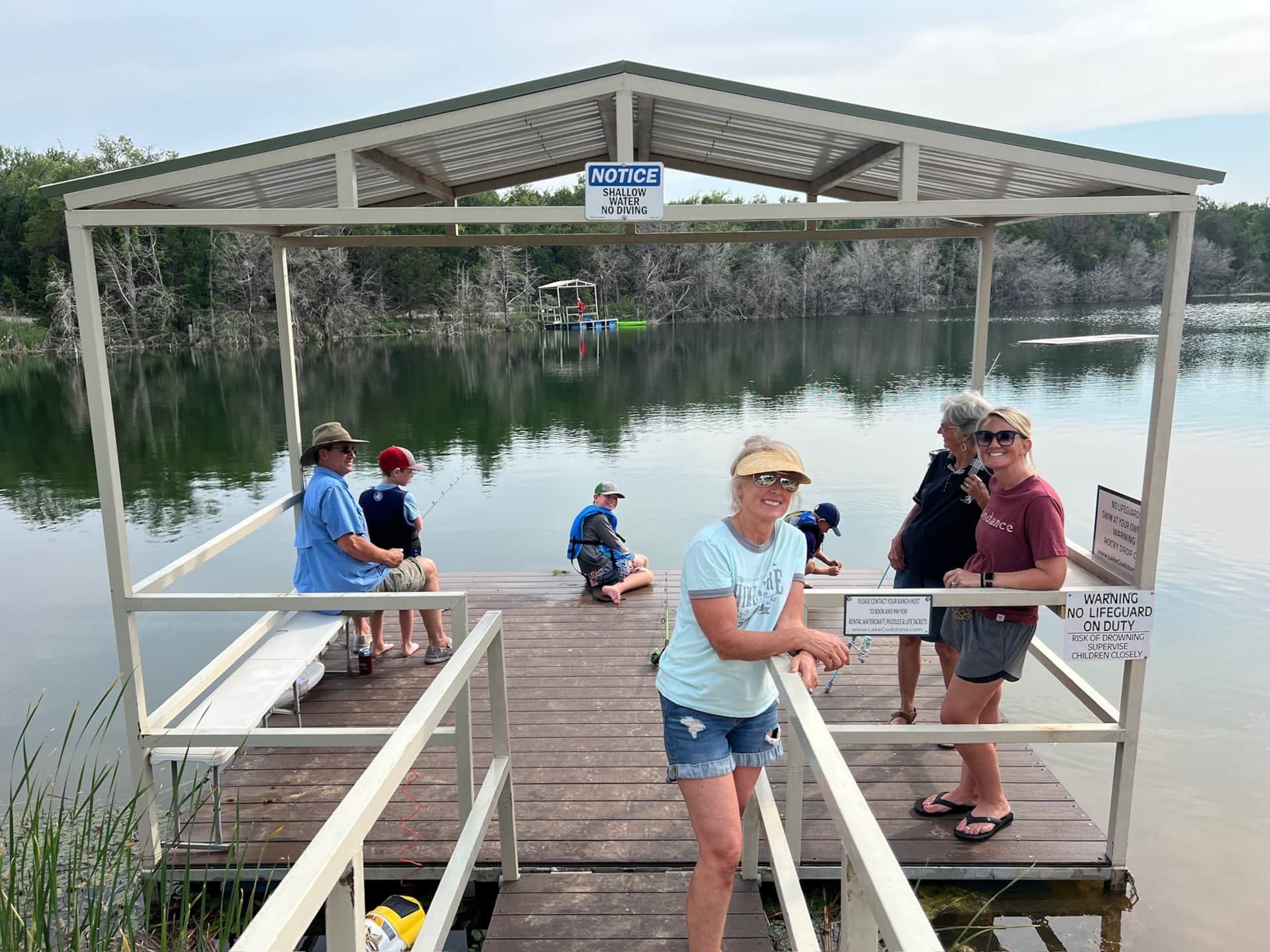 Texas Family Reunions Lake Godstone Top of Dam dock fishing