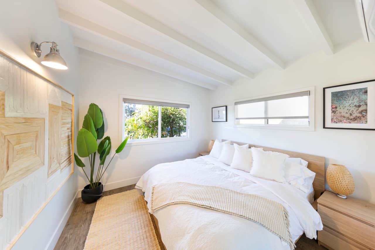 King bed in master bedroom