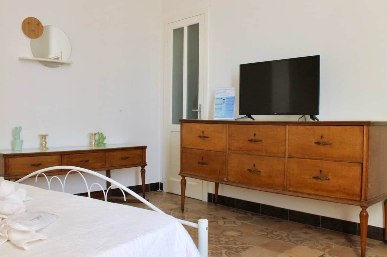 Enjoy TV entertainment while relaxing after a long day of hiking