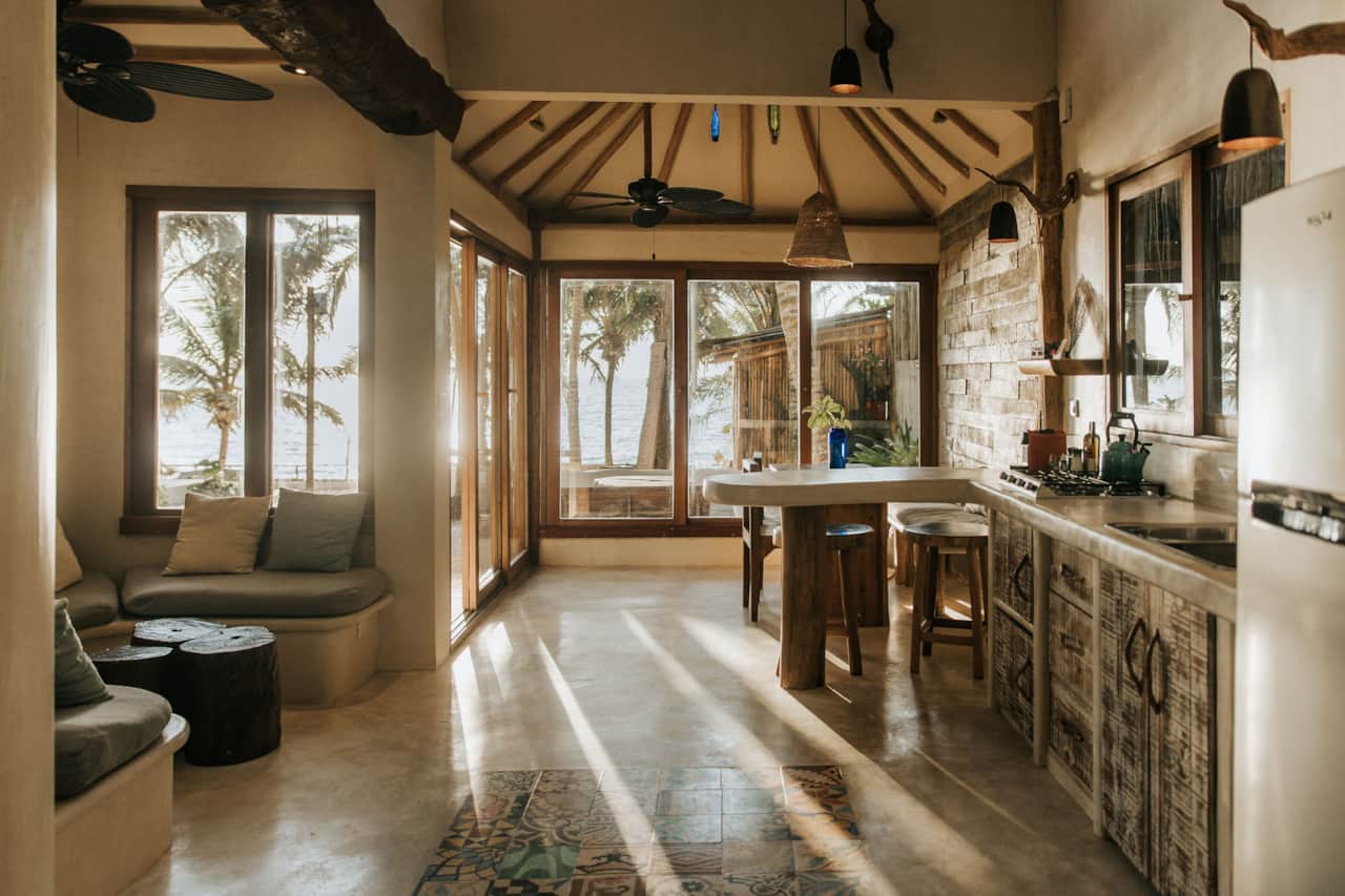 Open living area with sea views