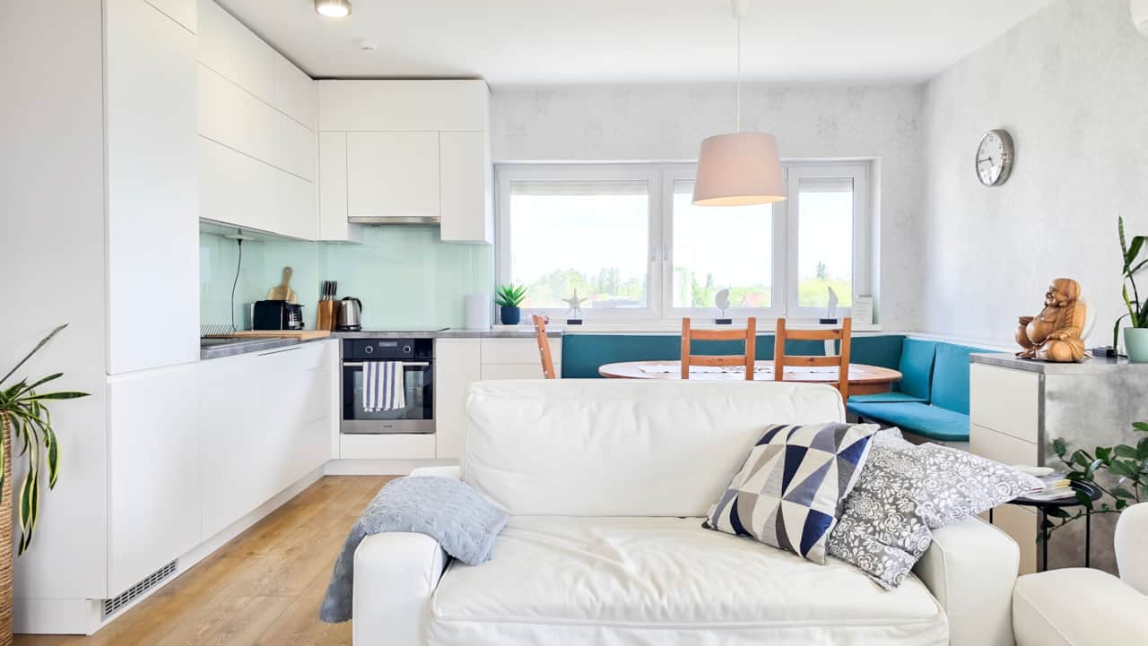 Living room with kitchen
