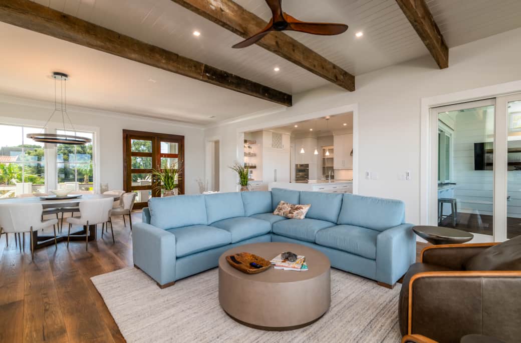 Great room open to dining and kitchen