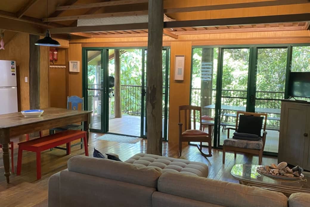 TreeTops by the Sea -Living Area Opening onto Upper Deck TreeTops by the Sea -Living Area Opening onto Upper Deck