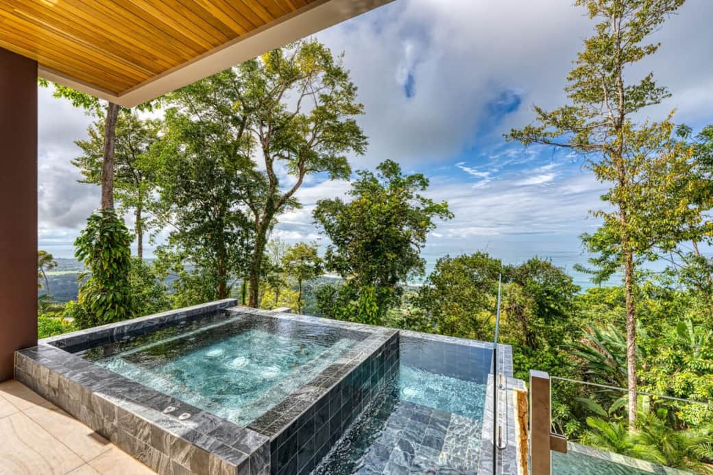 Hot tub in a jungle paradise. Hot tub in a jungle paradise.