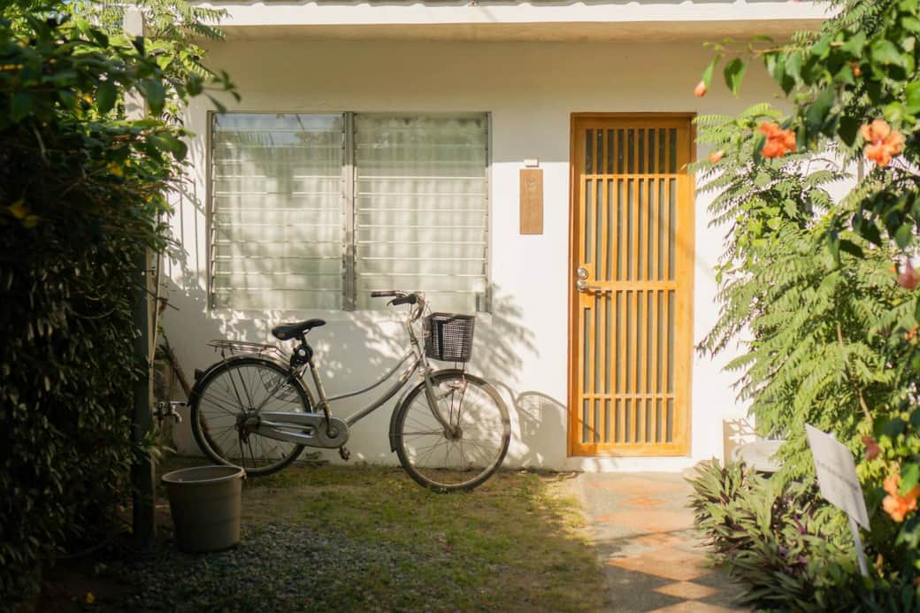 The main entrance is accessed through the compound's shared gate. A Japanese bike rental is also available if you'd like to explore the neighborhood. The main entrance is accessed through the compound's shared gate. A Japanese bike rental is also available if you'd like to explore the neighborhood.