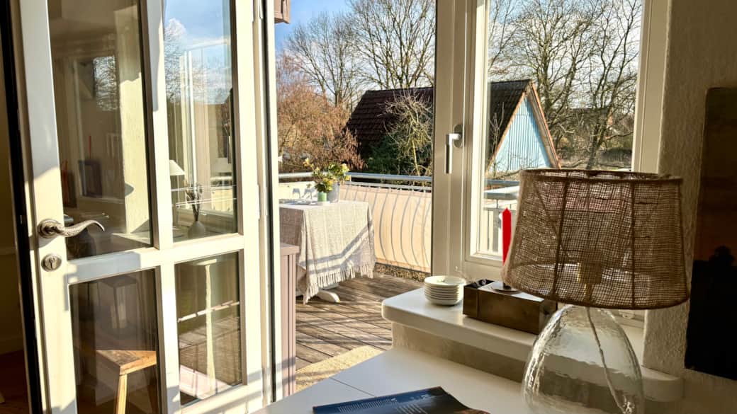 Blick auf den Süd-Balkon im Winter